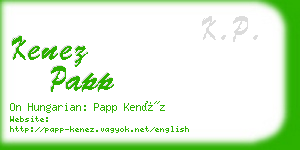 kenez papp business card